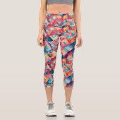 Abstraktes geometrisches Digitalmuster 29 - Capri Leggings (Vorderseite)