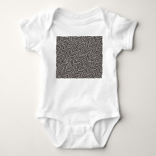 Abstraktes geometrisches Doodle: Schwarz-weißes Mu Baby Strampler