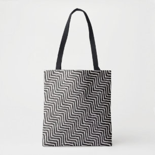 Abstraktes geometrisches Doodle: Schwarz-weißes Mu Tasche