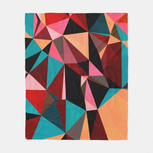 Abstraktes geometrisches Dreieck Fleecedecke (Vorderseite)