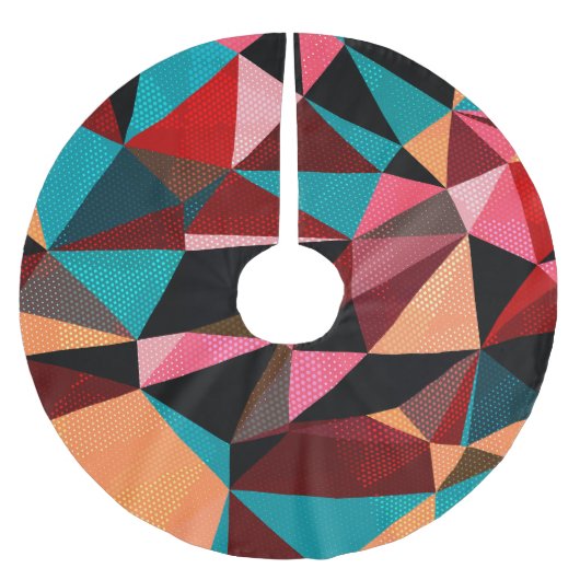 Abstraktes geometrisches Dreieck Polyester Weihnachtsbaumdecke (Vorderseite)
