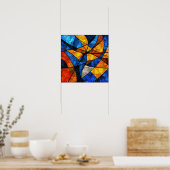 Abstraktes geometrisches Farbglas Poster (Küche)