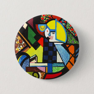 Abstraktes Geometrisches Farbmodernistisches Gemäl Button