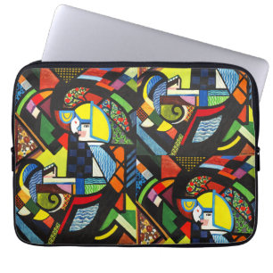 Abstraktes Geometrisches Farbmodernistisches Gemäl Laptopschutzhülle