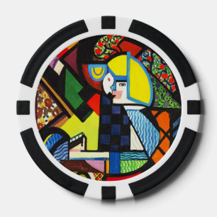Abstraktes Geometrisches Farbmodernistisches Gemäl Pokerchips