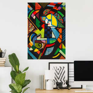 Abstraktes Geometrisches Farbmodernistisches Gemäl Poster