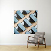 Abstraktes geometrisches Gebäude Wandteppich (Beispiel)
