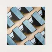 Abstraktes geometrisches Gebäude Wandteppich (Vorderseite)