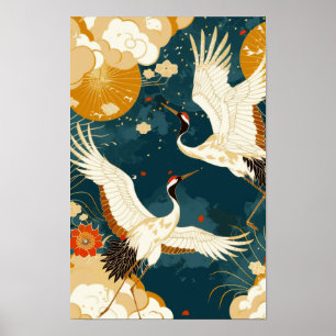 Abstraktes geometrisches gelbes Hintergrundposter Poster