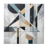 Abstraktes geometrisches Gold-Teal-Muster im Stil  Fliese (Vorderseite)