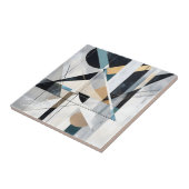 Abstraktes geometrisches Gold-Teal-Muster im Stil  Fliese (Seite)