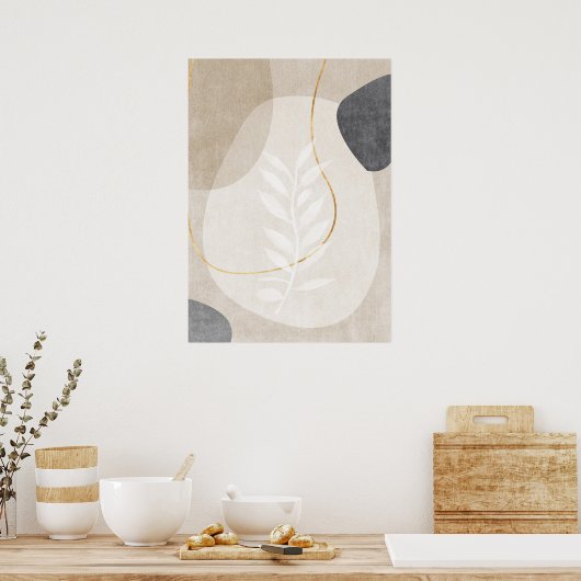 Abstraktes geometrisches Golden Lines Poster (Küche)