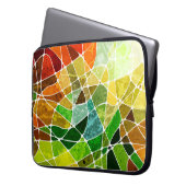 abstraktes geometrisches Grundiermuster, Grunge Laptopschutzhülle (Vorderseite Links)