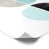 Abstraktes, geometrisches Halbkreisposter in aquam Poster (Ecke)