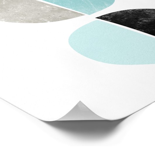 Abstraktes, geometrisches Halbkreisposter in aquam Poster (Ecke)