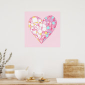 Abstraktes geometrisches Herz, das Poster Zeichne (Küche)