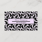 Abstraktes geometrisches Hexagon, schwarz und rosa Visitenkarte (Vorderseite)