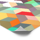 Abstraktes geometrisches isometrisches Würfelmuste Poster (Ecke)