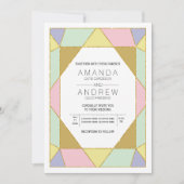 Abstraktes geometrisches Juwel Pink Minze Moderne  Einladung (Vorderseite)