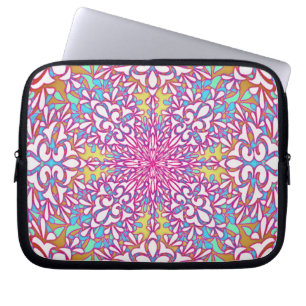 Abstraktes geometrisches Kaleidoskop-Design Laptopschutzhülle