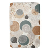 Abstraktes geometrisches Kreis-Muster neutral Boho Badematte (Vorderseite Vertikal)