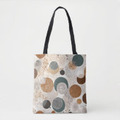 Abstraktes geometrisches Kreis-Muster neutral Boho Tasche (Vorderseite)
