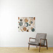 Abstraktes geometrisches Kreis-Muster neutral Boho Wandteppich (Beispiel (Horizontal))