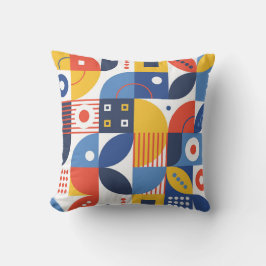 Abstraktes geometrisches Kunstmuster farbenfroh Kissen