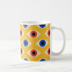 Abstraktes geometrisches modernes kühnes Böser-Bli Kaffeetasse