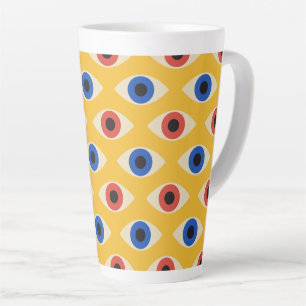 Abstraktes geometrisches modernes kühnes Böser-Bli Milchtasse