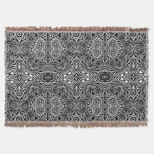 Abstraktes geometrisches, modernes Muster in Schwa Decke (Vorderseite)