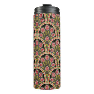 abstraktes geometrisches Mogul-Motiv-Blumenmuster Thermosbecher