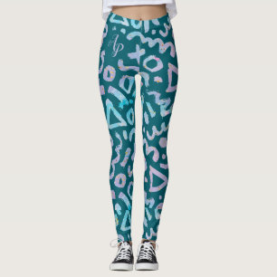 Abstraktes, geometrisches Monogramm aus der Mitte Leggings