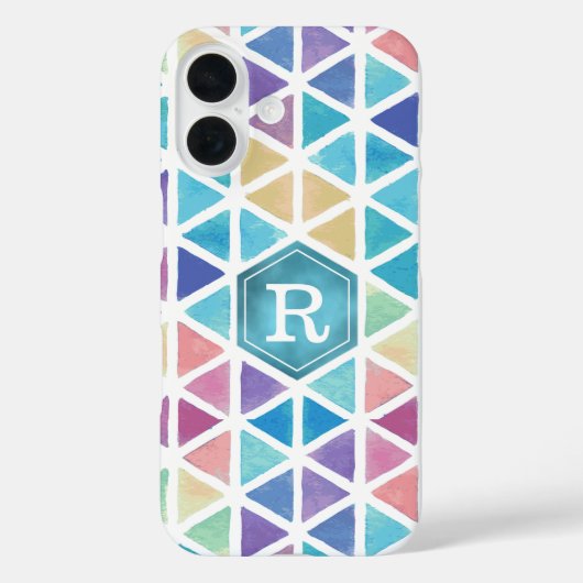 Abstraktes geometrisches Monogramm für Wasserfarbe Case-Mate iPhone Hülle (Rückseite)
