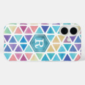 Abstraktes geometrisches Monogramm für Wasserfarbe Case-Mate iPhone Hülle (Rückseite (Horizontal))