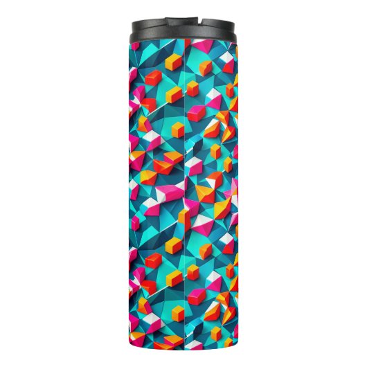 Abstraktes geometrisches Muster14 Thermosbecher (Rückseite)