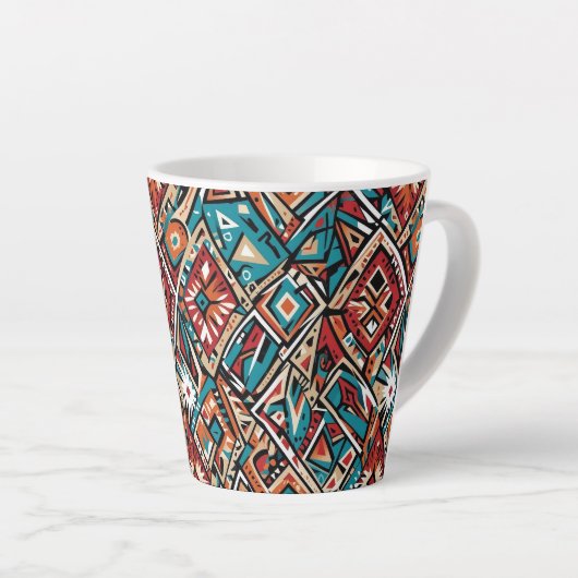 Abstraktes geometrisches Muster 19 - Latte-Tasse Milchtasse (Rechte Ecke)