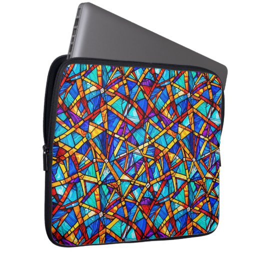 Abstraktes geometrisches Muster 22 - Laptop-Sieb Laptopschutzhülle (Vorne Rechts)