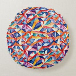Abstraktes geometrisches Muster 23 - Rundkopfkisse Rundes Kissen