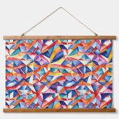 Abstraktes geometrisches Muster 23 - Wandtapeten Wandteppich Mit Holzrahmen (Vorne)