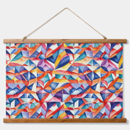 Abstraktes geometrisches Muster 23 - Wandtapeten Wandteppich Mit Holzrahmen