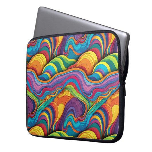 Abstraktes geometrisches Muster 34 - Laptop-Sieb Laptopschutzhülle (Vorderseite Links)