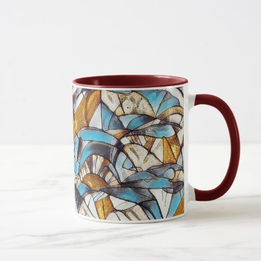 Abstraktes geometrisches Muster 40 - Kaffee-Tasse Tasse (Rechts)