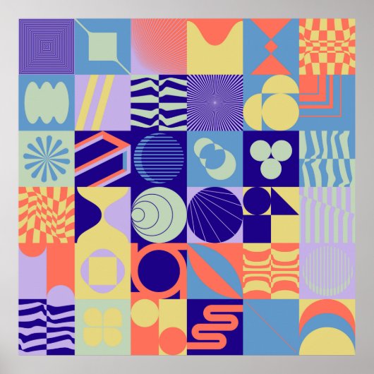 Abstraktes geometrisches Muster aus einfachen Form Poster (Vorne)