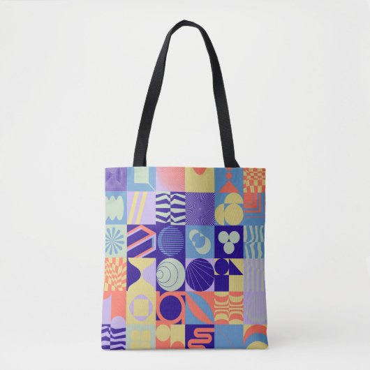 Abstraktes geometrisches Muster aus einfachen Form Tasche (Vorderseite)