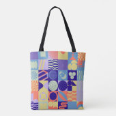 Abstraktes geometrisches Muster aus einfachen Form Tasche (Rückseite)