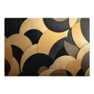 Abstraktes geometrisches Muster aus Gold und Schwa Fotodruck
