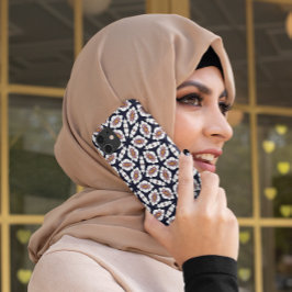 Abstraktes geometrisches Muster aus Weiß und Gold iPhone 16 Hülle