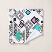 Abstraktes geometrisches Muster Badhandtuch Set (Waschlappen)
