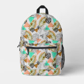 Abstraktes geometrisches Muster Bedruckter Rucksack (Vorderseite)